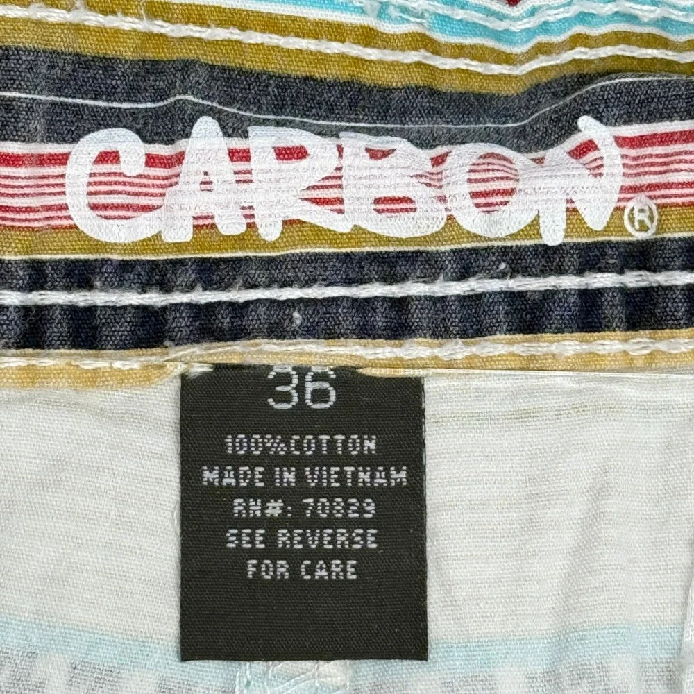 Carbon Mens Aztec Multicolor‎ Striped Bermuda Shorts Tag Size 36 (Measured 40)
